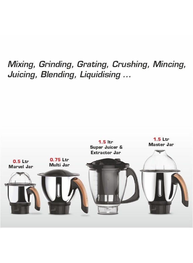 Vidiem 649 A Metallica Bronze|Mixer Grinder 1000 Watt with 3 Jars & 1 Juicer |4 Leakproof Jars withself-Lock for Wet & Dry Spices, Chutneys|5 Years Warranty - Image 2